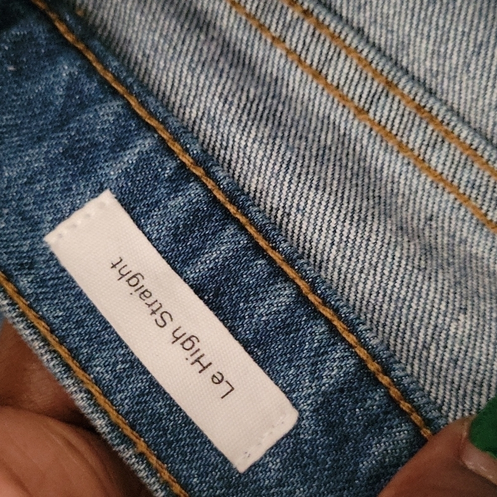 Frame Le High Straight Python Print Leather Patch… - image 8